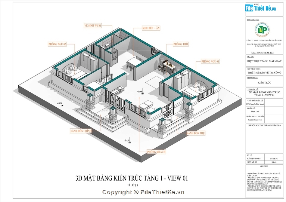 biệt thự 2 tầng 9x13m,Revit biệt thự 2 tầng,kiến trúc 2 tầng,Bản vẽ full revit 2 tầng